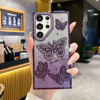 Sparkle Butterfly Charm Phone Case (For Samsung)