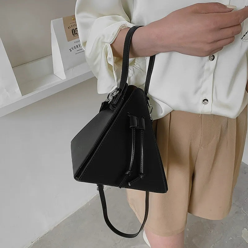 Geometric Pyramid Drawstring Mini Bag