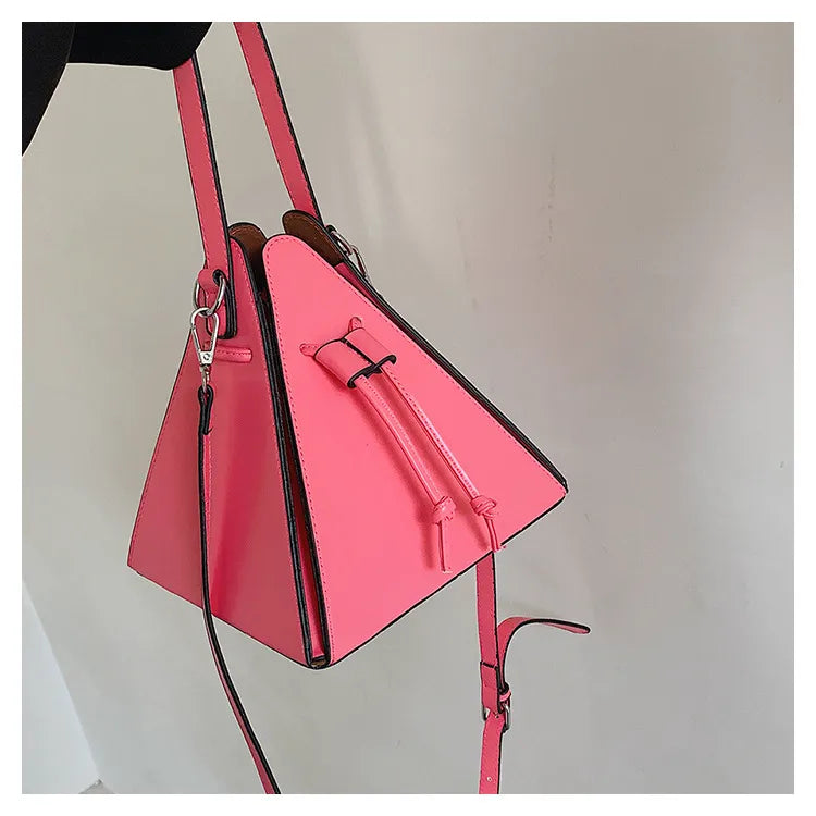 Geometric Pyramid Drawstring Mini Bag