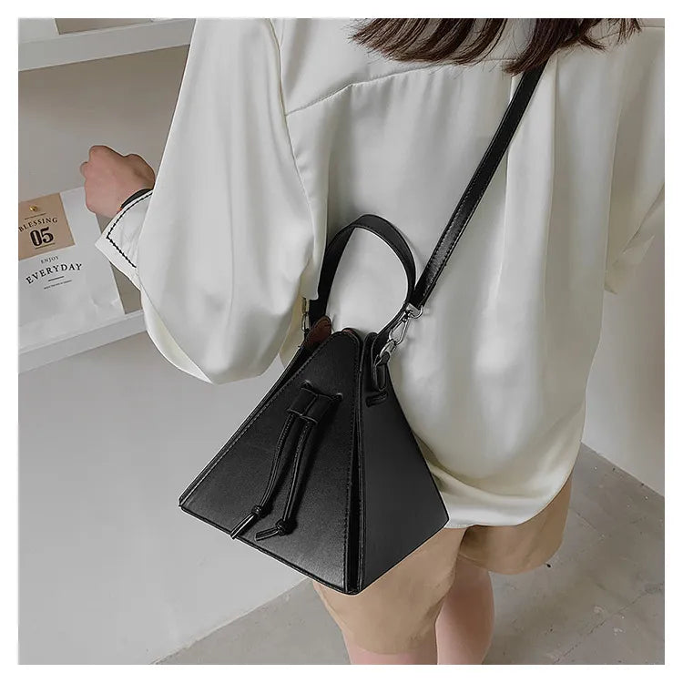 Geometric Pyramid Drawstring Mini Bag