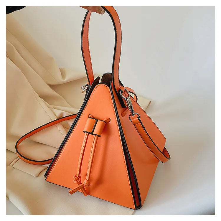 Geometric Pyramid Drawstring Mini Bag