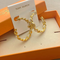 T-Luxe Woven Chain Hoop Earrings