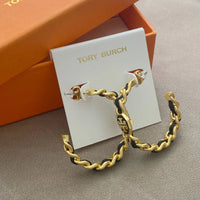 T-Luxe Woven Chain Hoop Earrings