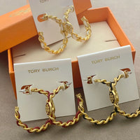 T-Luxe Woven Chain Hoop Earrings
