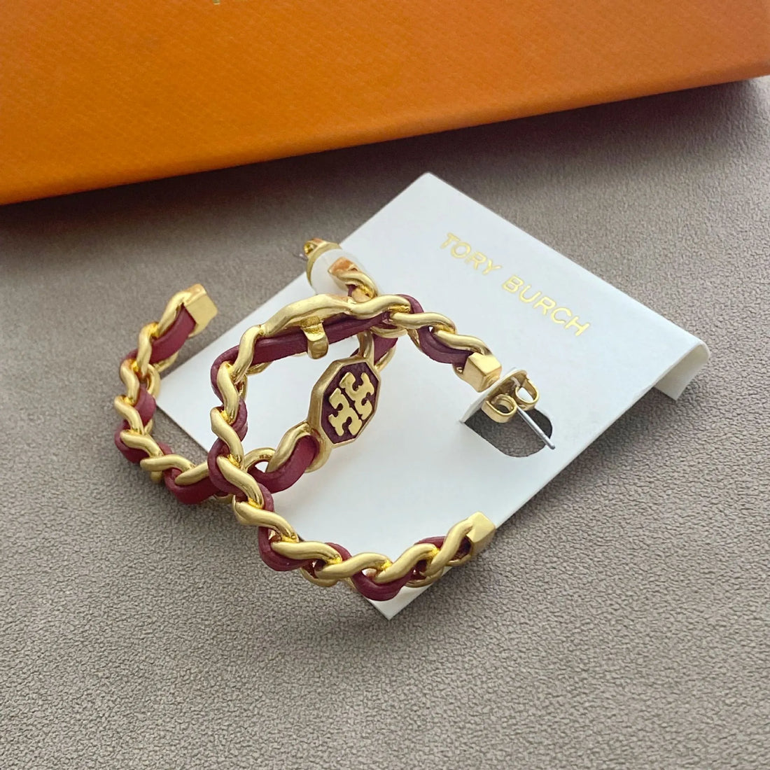 T-Luxe Woven Chain Hoop Earrings