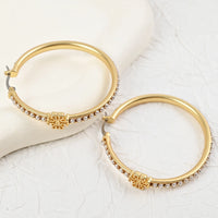 T-Luxe Gilded Pearl Hoop Earrings