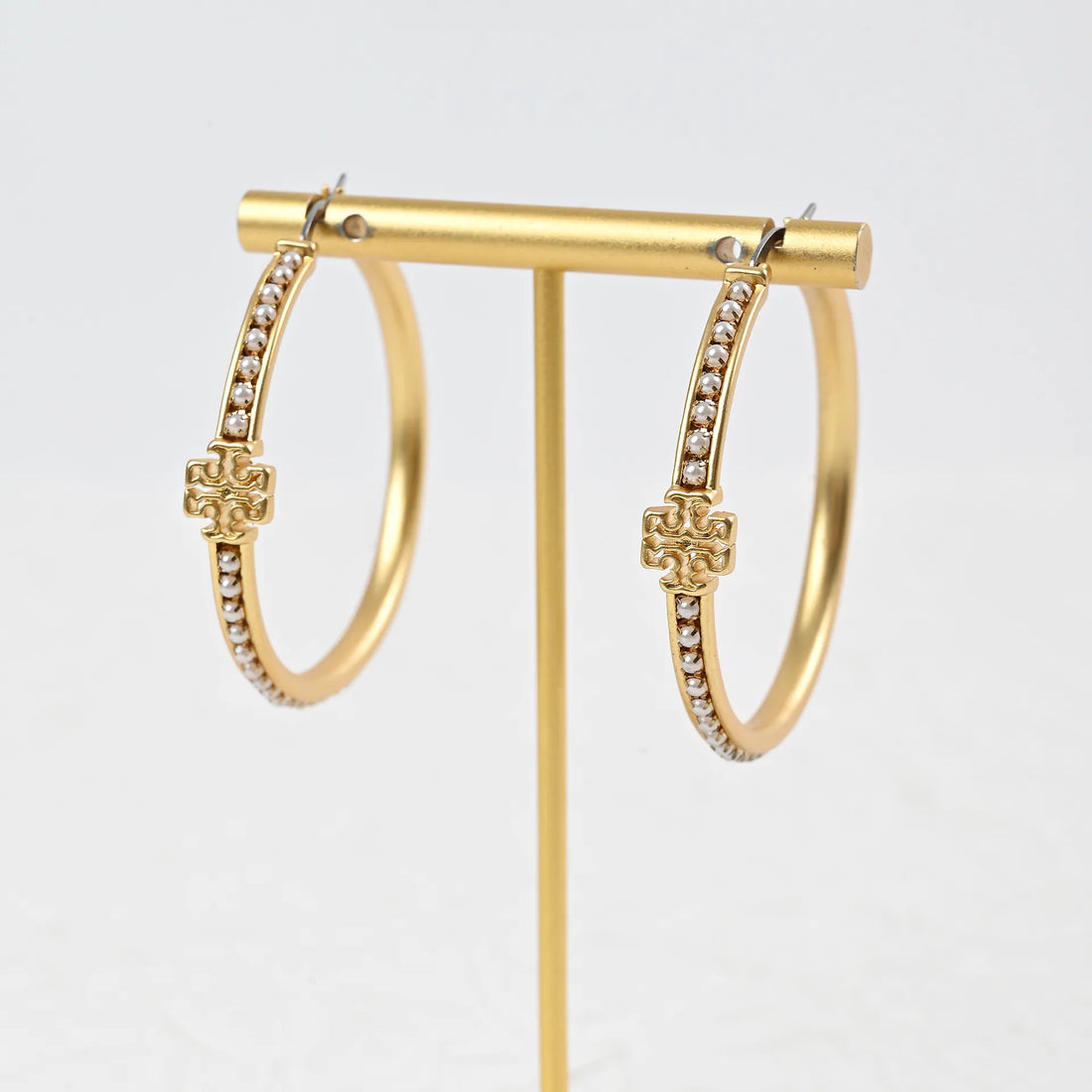 T-Luxe Gilded Pearl Hoop Earrings