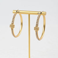 T-Luxe Gilded Pearl Hoop Earrings
