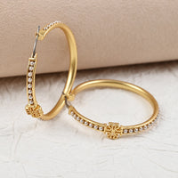 T-Luxe Gilded Pearl Hoop Earrings