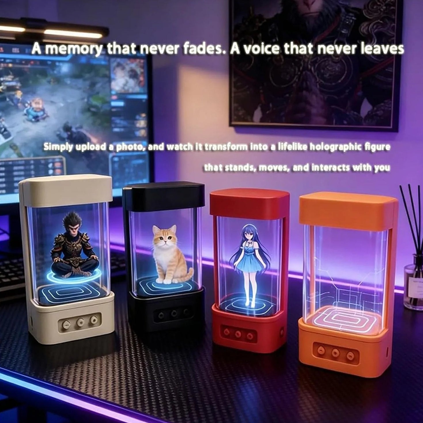 Memory Hologram AI Capsule Desk Figure