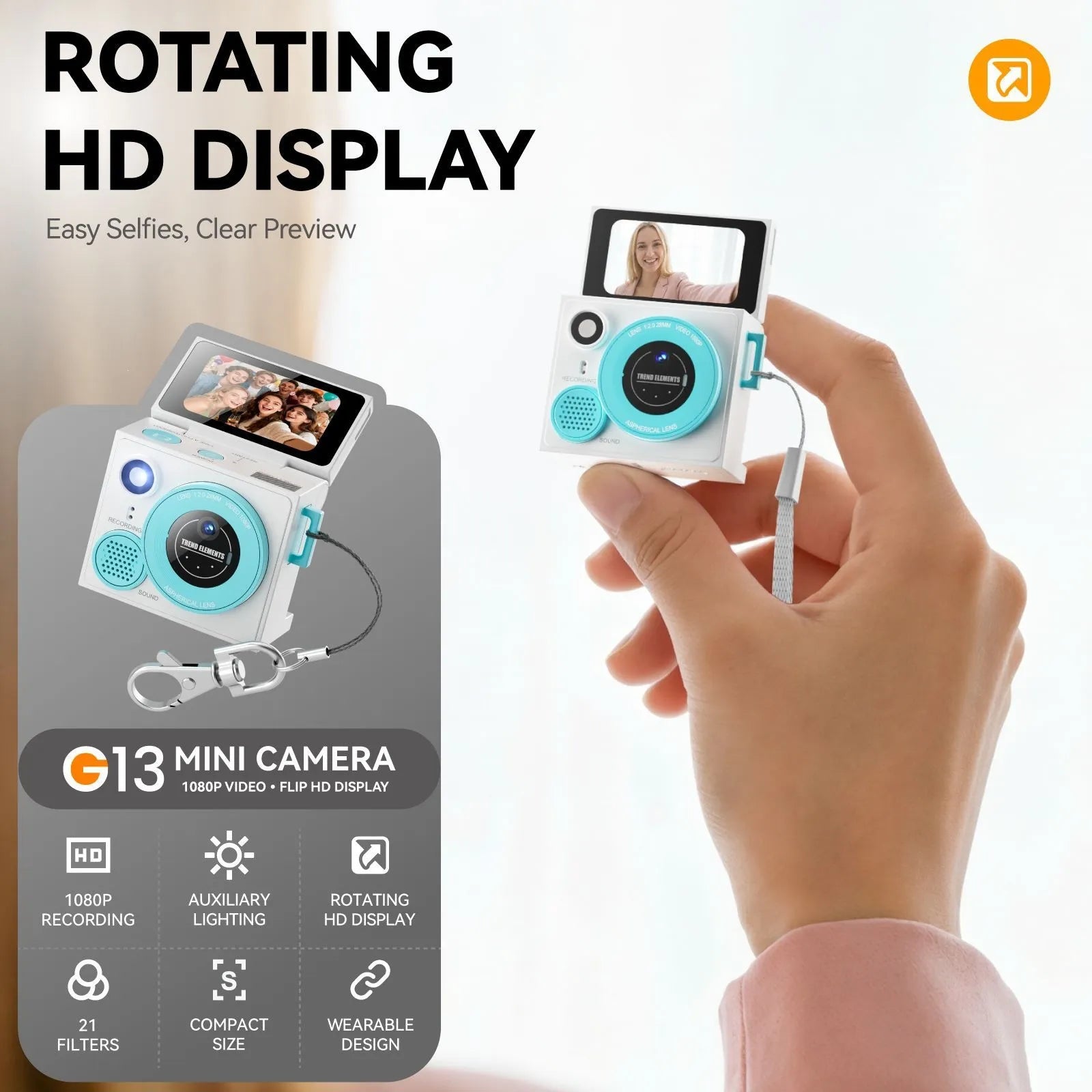 Pixel Snap Flip Mini Camera