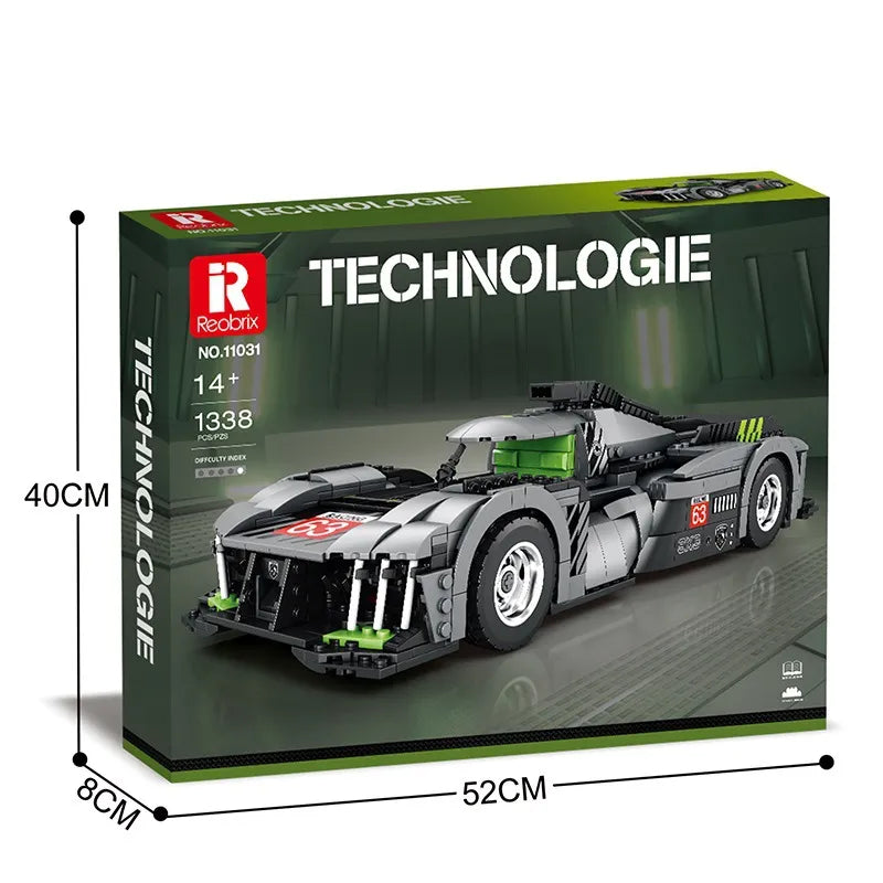 Reobrix 11031 Technologie 9X8 Le Mans Hypercar Building Set (1338 Pcs)