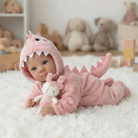Lifelike Reborn Pink Dino Baby Doll (45 cm)