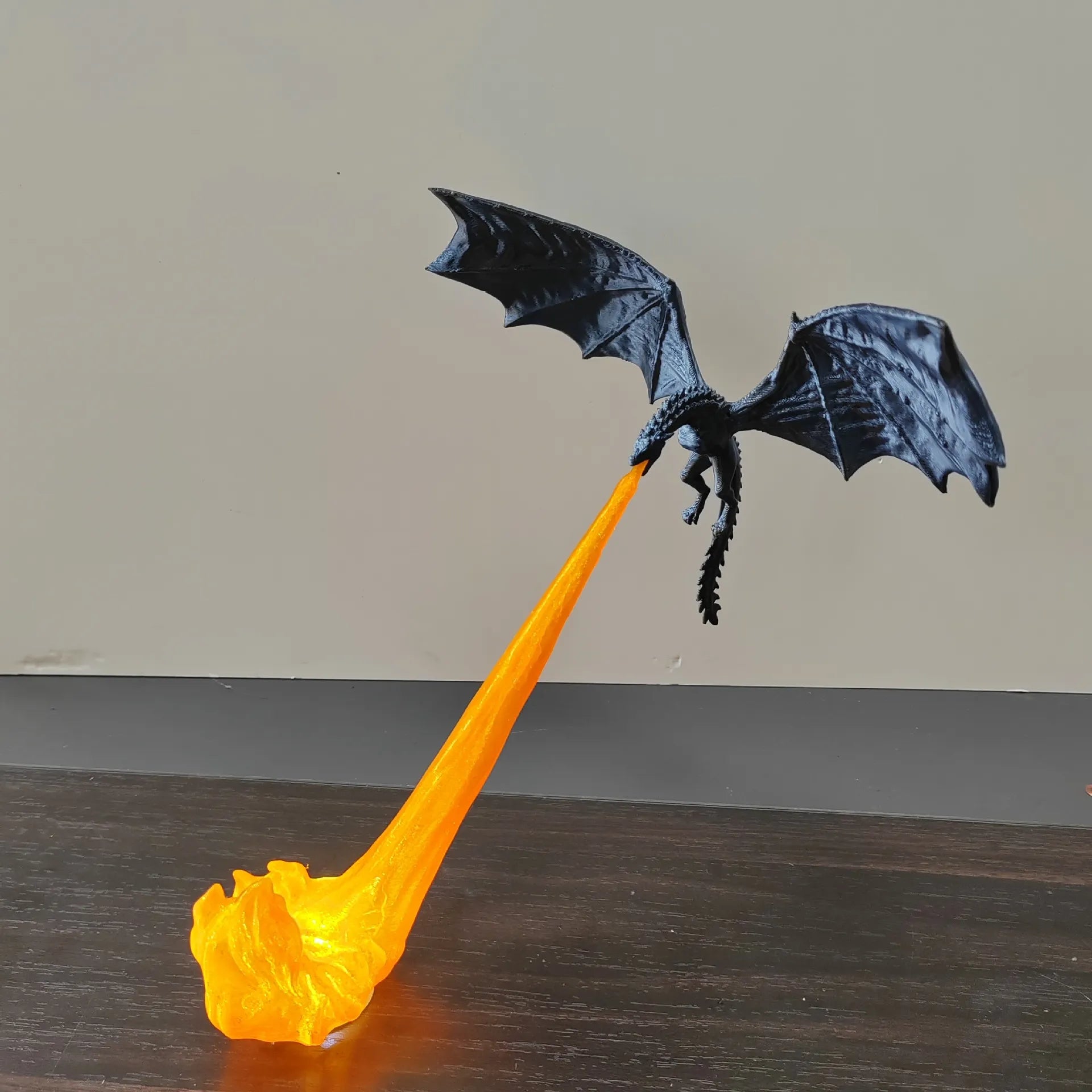 Epic Fire-Breathing Dragon LED Statue