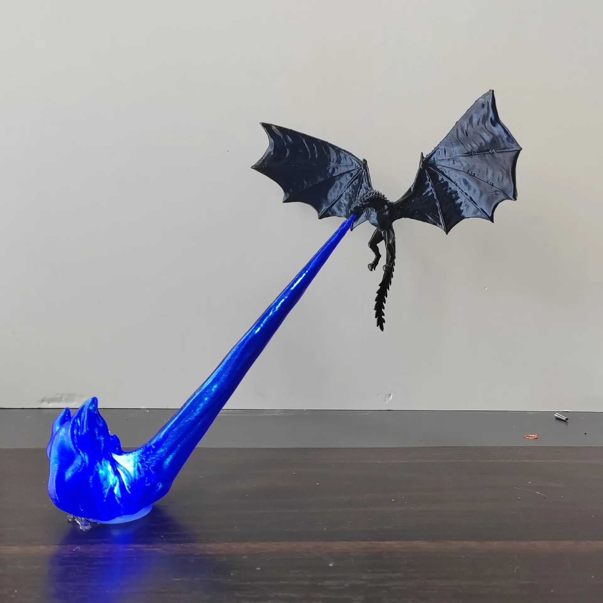 Epic Fire-Breathing Dragon LED Statue