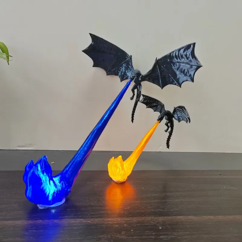 Epic Fire-Breathing Dragon LED Statue