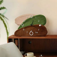 Layered Paint Stroke Wood Grain Desk Clock