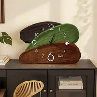 Layered Paint Stroke Wood Grain Desk Clock