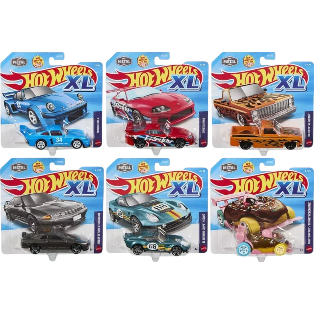 Hot Wheels XL Diecast Metal Vehicle (Set of 6)