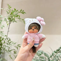 Hello Kitty x Monchhichi Plush Keychain Charm