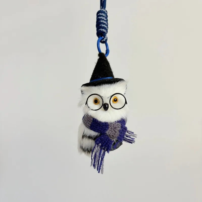 Handcrafted Wizard Owl Plush Bag Charm