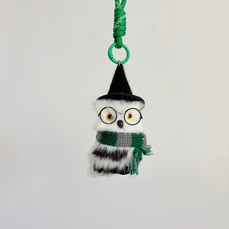 Handcrafted Wizard Owl Plush Bag Charm