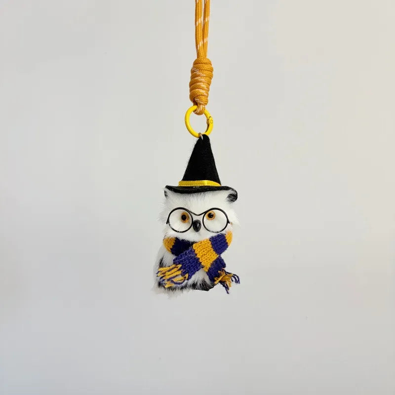 Handcrafted Wizard Owl Plush Bag Charm