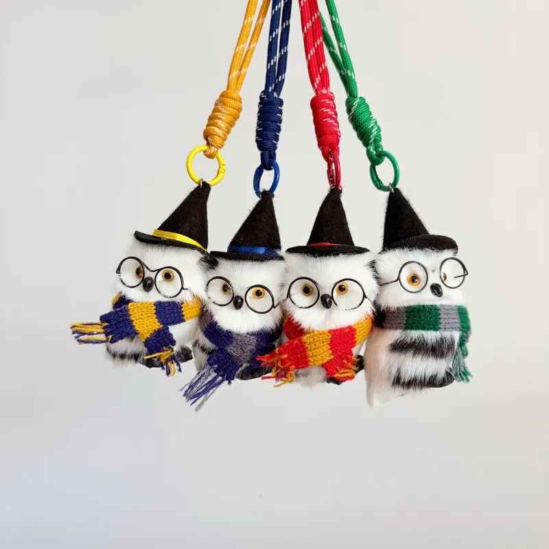 Handcrafted Wizard Owl Plush Bag Charm