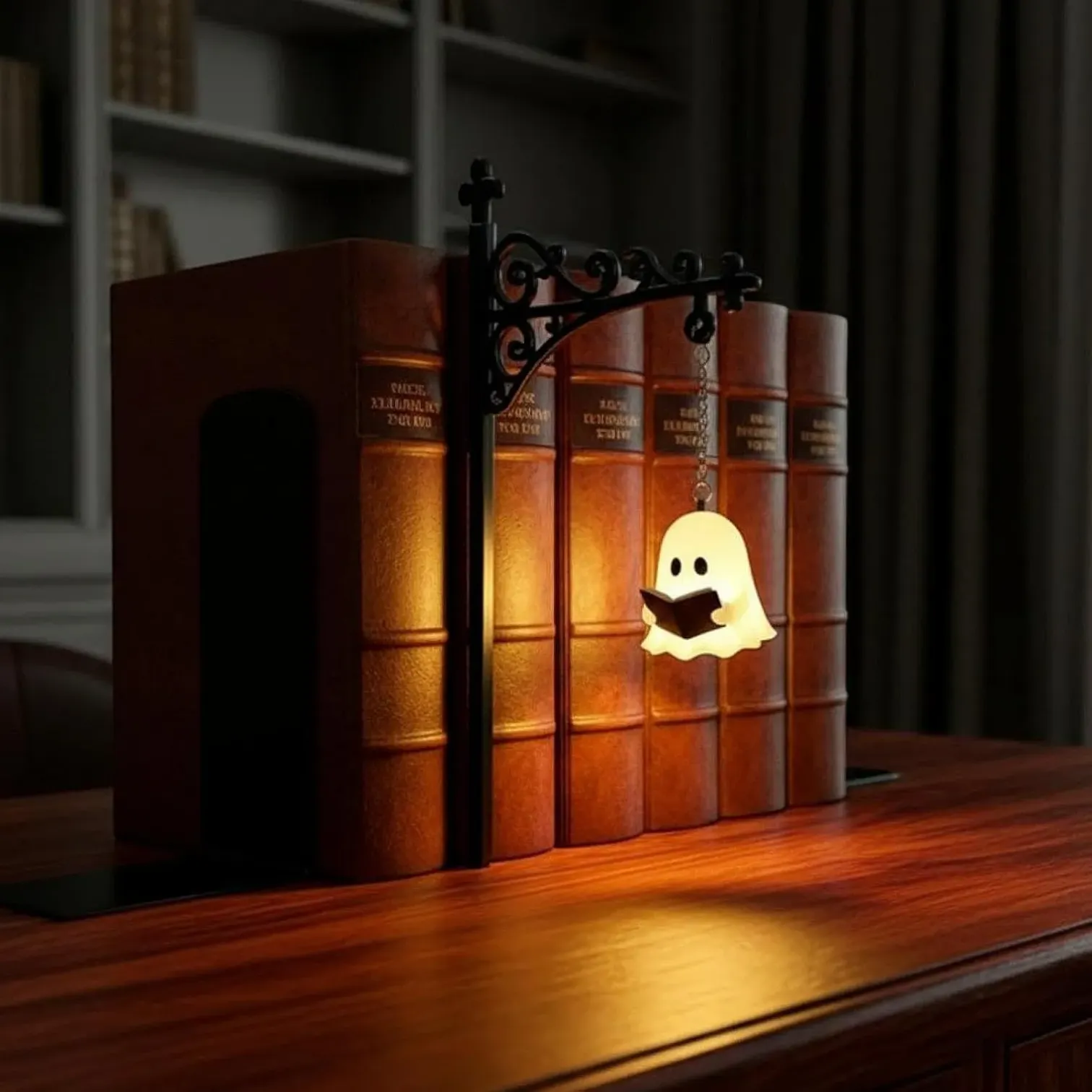 Reader Ghost Bookshelf Lantern