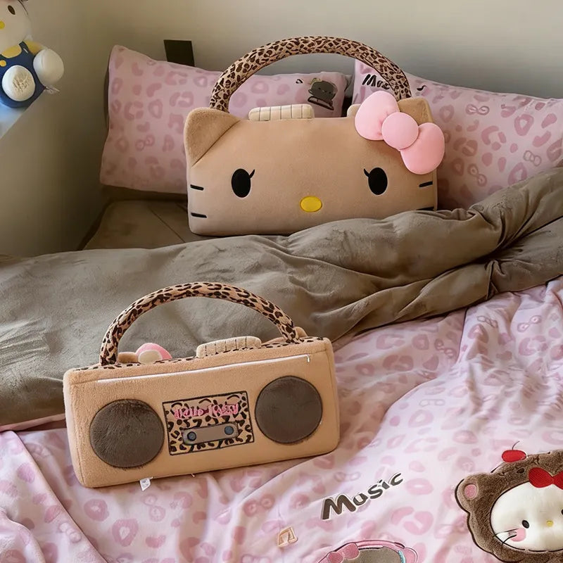 Hello Kitty Leopard Print Retro Plush Pillow