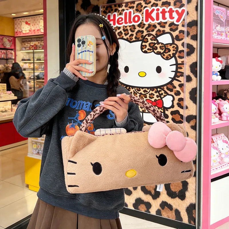 Hello Kitty Leopard Print Retro Plush Pillow