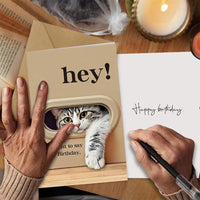 Pop-Out 3D Cat Mailbox Birthday Card with Envelope