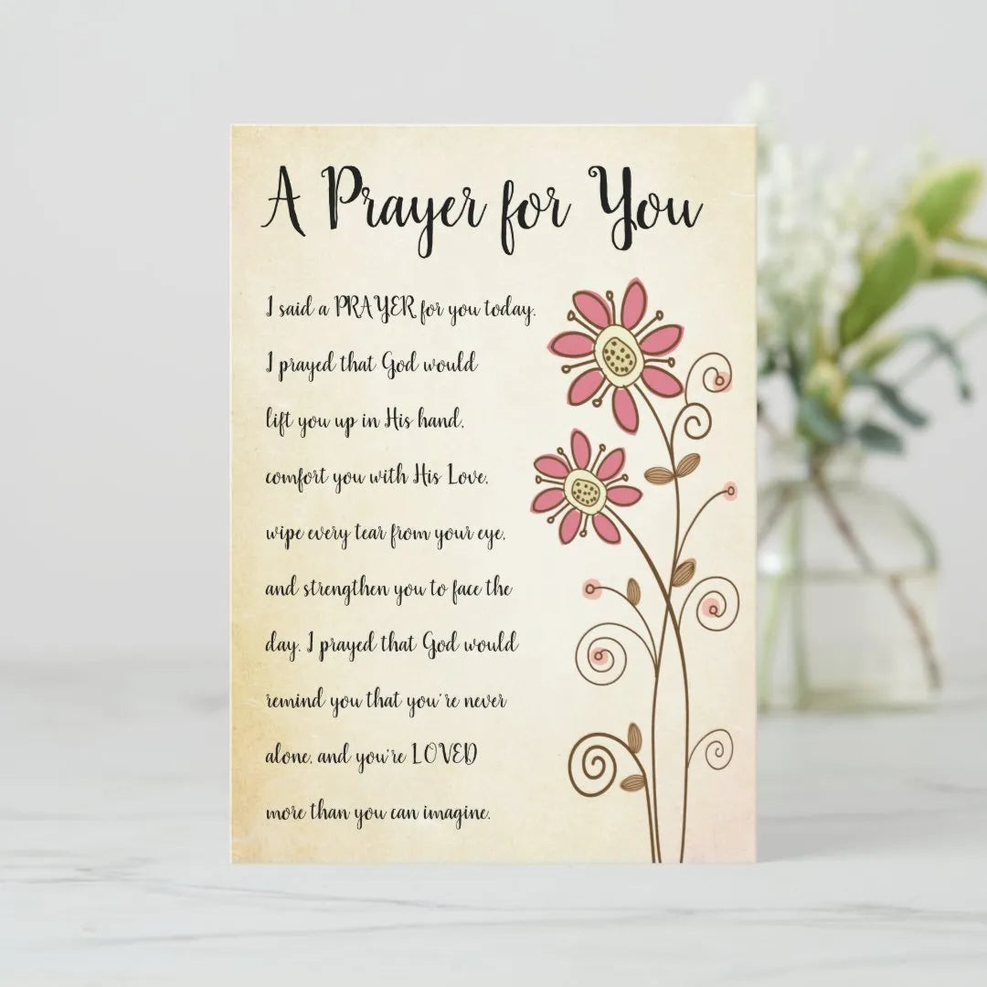 Inspiring Floral Prayer For You Greeting Card