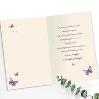 Purple Butterfly Mom Birthday Greeting Card