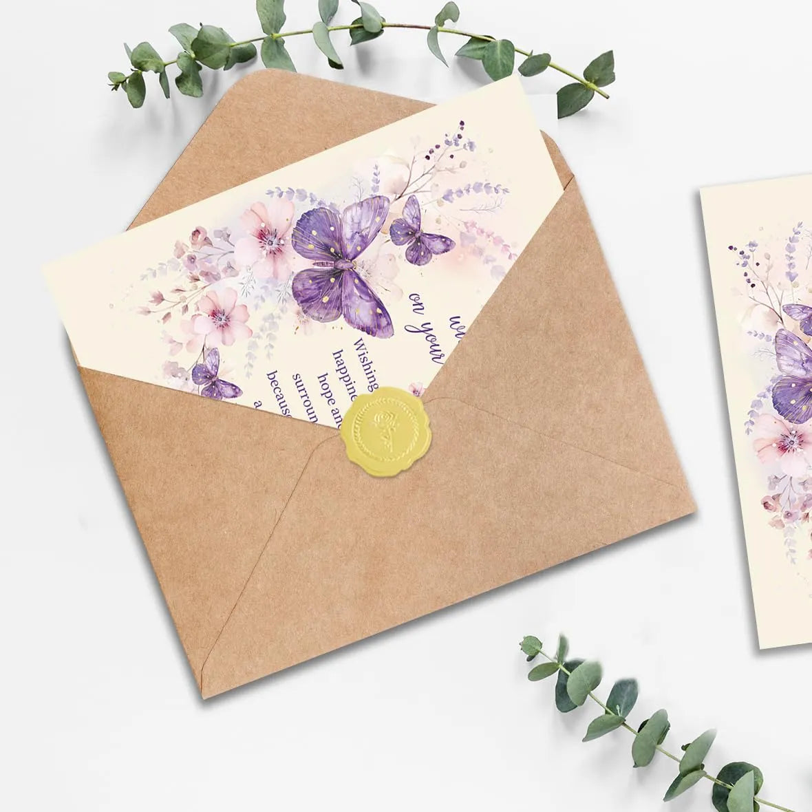 Purple Butterfly Mom Birthday Greeting Card