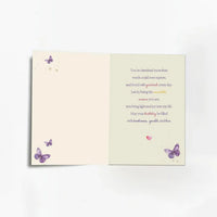 Purple Butterfly Wife's Birthday Greeting Card