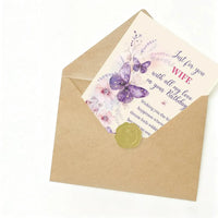Purple Butterfly Wife's Birthday Greeting Card