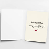 Minimalist Favourite Person Birthday Greeting Card