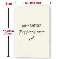 Minimalist Favourite Person Birthday Greeting Card