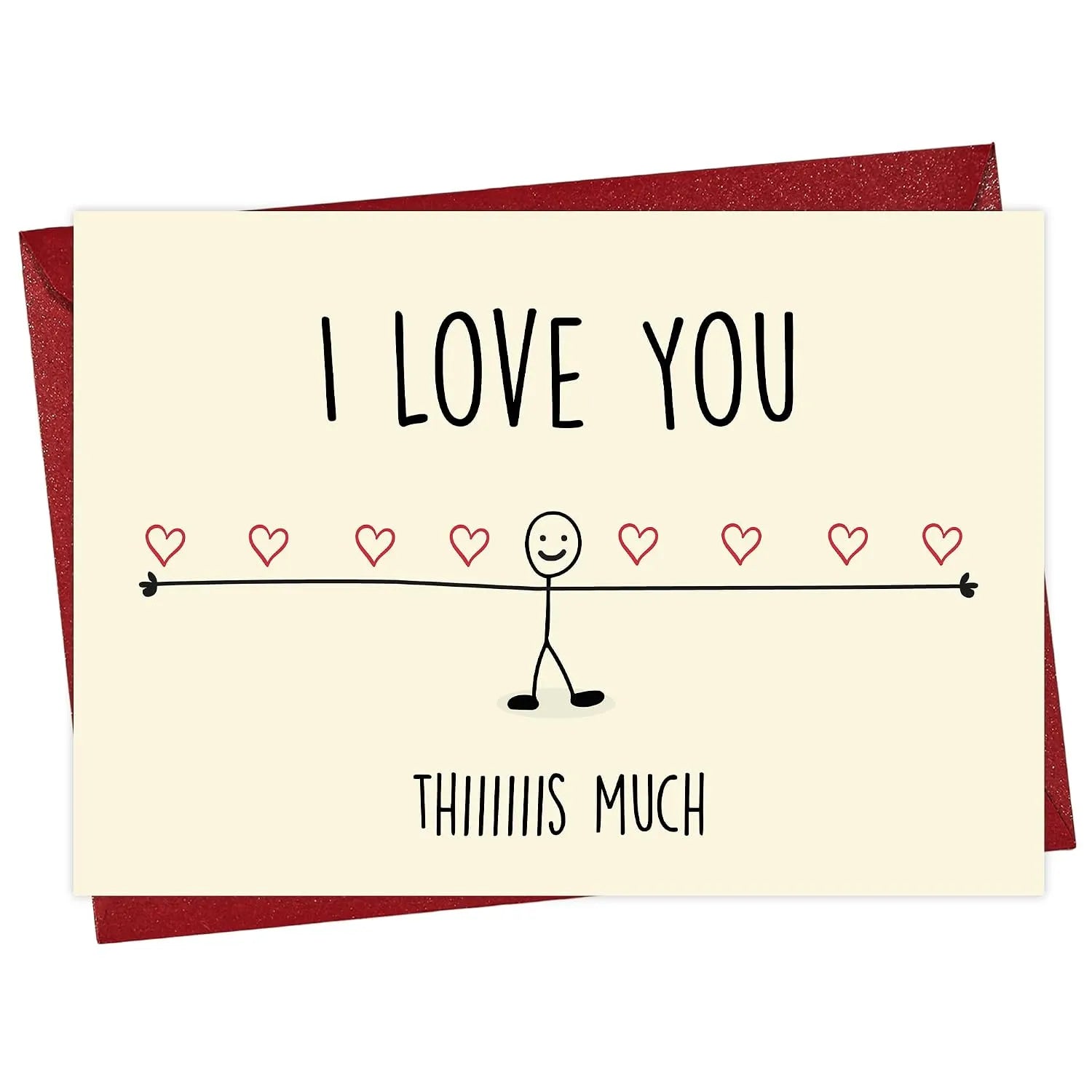 Love You This Much Stick Figure Greeting Card
