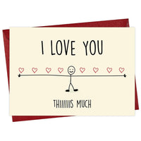 Love You This Much Stick Figure Greeting Card