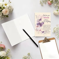 Purple Butterfly Sister's Birthday Card