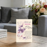 Purple Butterfly Sister's Birthday Card