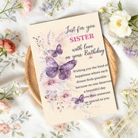 Purple Butterfly Sister's Birthday Card