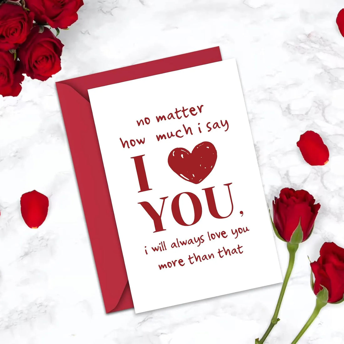 Romantic I Love You More Valentine's Day Card