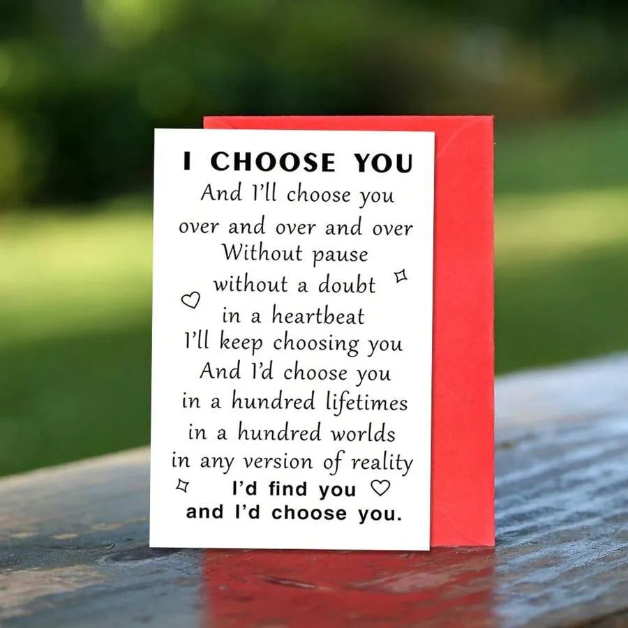 I Choose You Quote Romantic Greeting Card