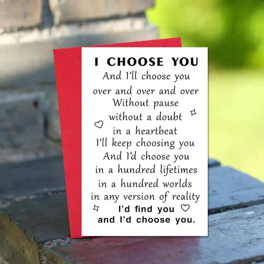 I Choose You Quote Romantic Greeting Card