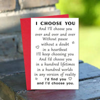 I Choose You Quote Romantic Greeting Card