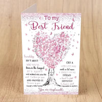 Pink Floral Heart Tree Best Friend Birthday Card