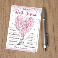 Pink Floral Heart Tree Best Friend Birthday Card